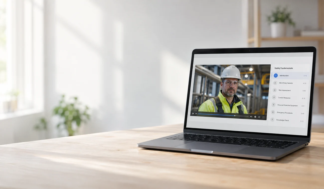 Workforce learning displayed on a laptop
